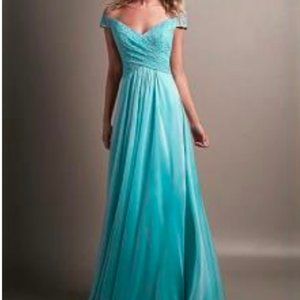 NEW Bridal or Prom Tiffany blue off shoulder dress